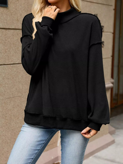 Loose Fit Crew Neck Sweatshirt - Bitsy Gypsy Boutique