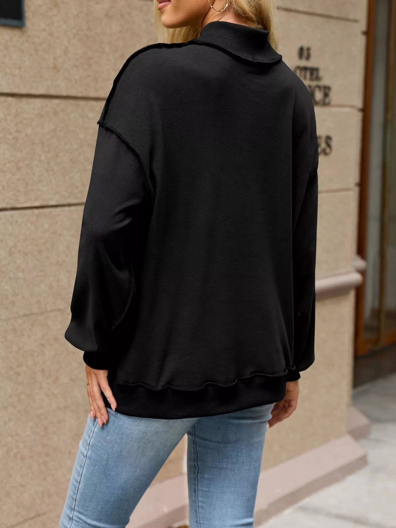 Loose Fit Crew Neck Sweatshirt - Bitsy Gypsy Boutique
