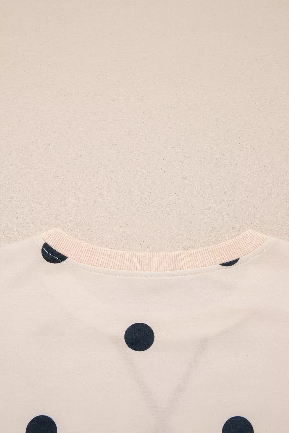 Loose-fit Long Sleeve Round Neck Polka Dot Tunic Sweatshirt - Bitsy Gypsy Boutique