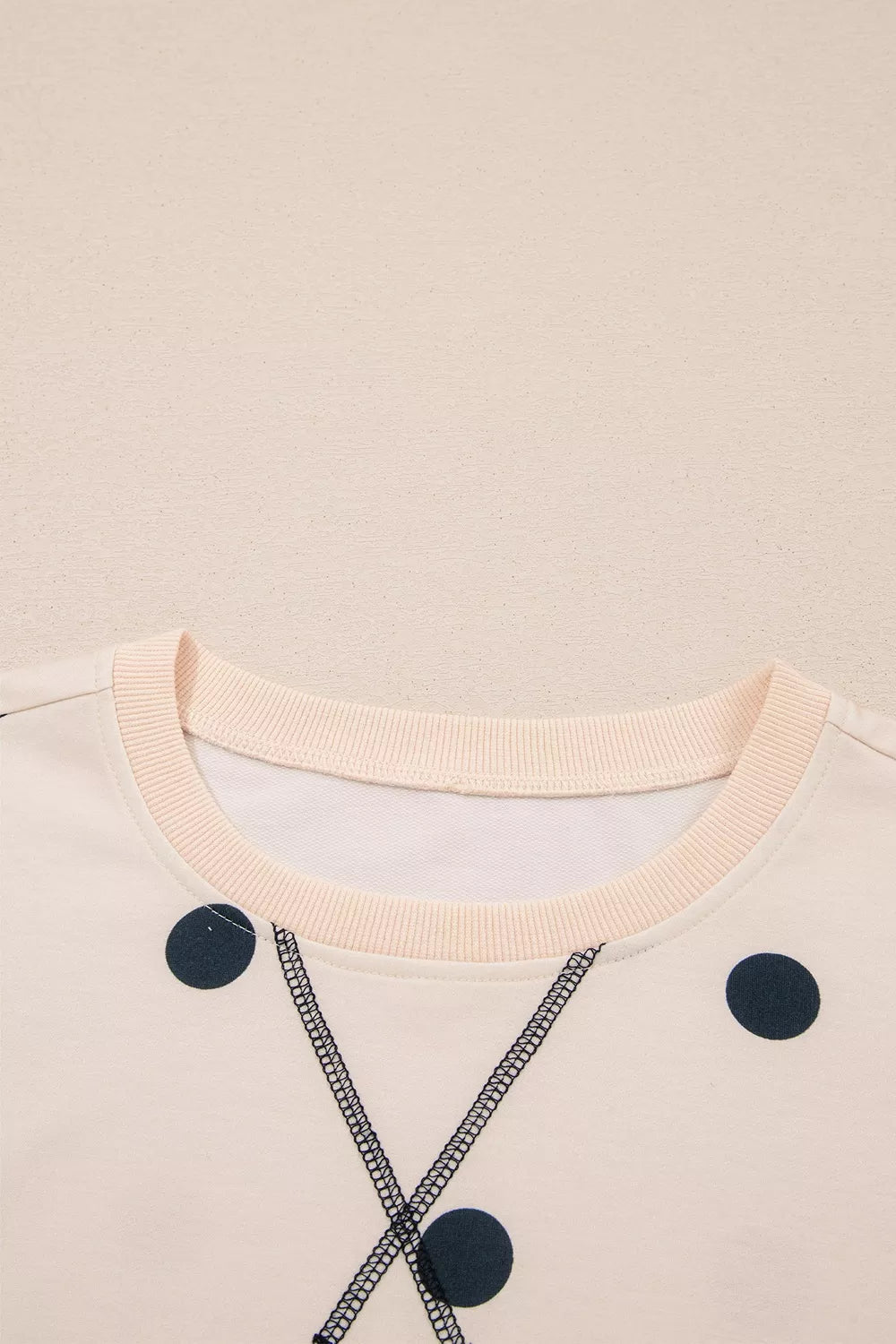 Loose-fit Long Sleeve Round Neck Polka Dot Tunic Sweatshirt - Bitsy Gypsy Boutique