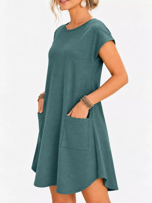 Loose Fit T-Shirt Dress with Pockets - Bitsy Gypsy Boutique