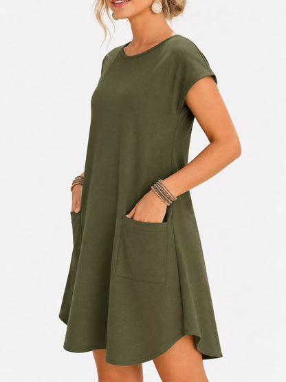 Loose Fit T-Shirt Dress with Pockets - Bitsy Gypsy Boutique