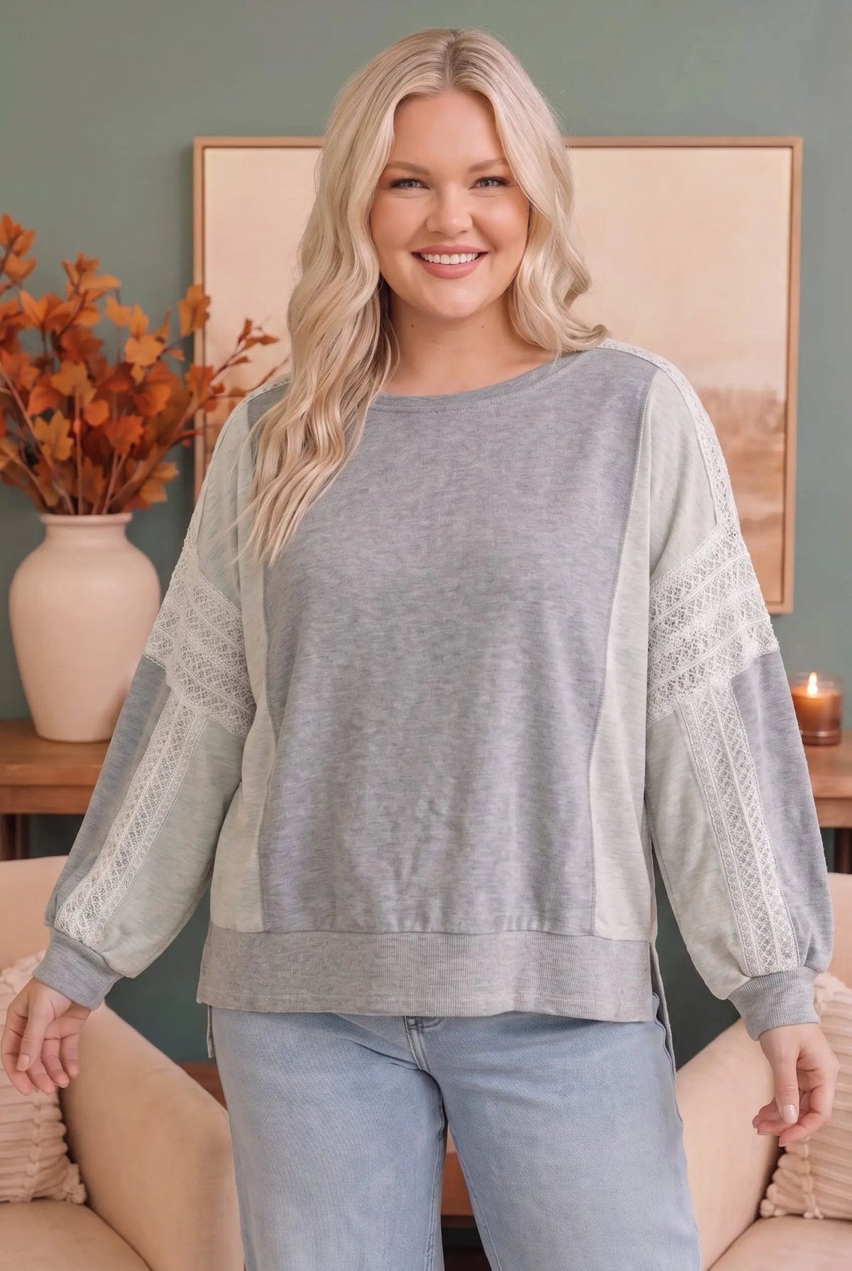 Lounging in Lace Grey Set - Bitsy Gypsy Boutique