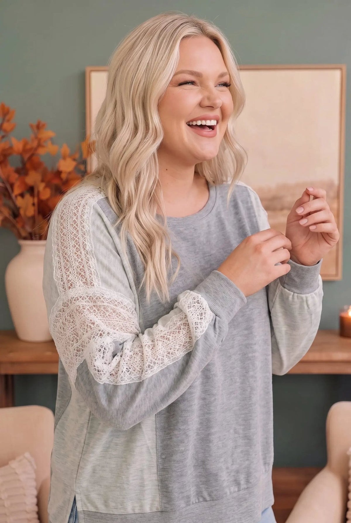 Lounging in Lace Grey Set - Bitsy Gypsy Boutique