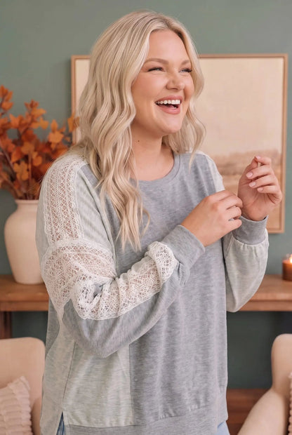 Lounging in Lace Grey Set - Bitsy Gypsy Boutique
