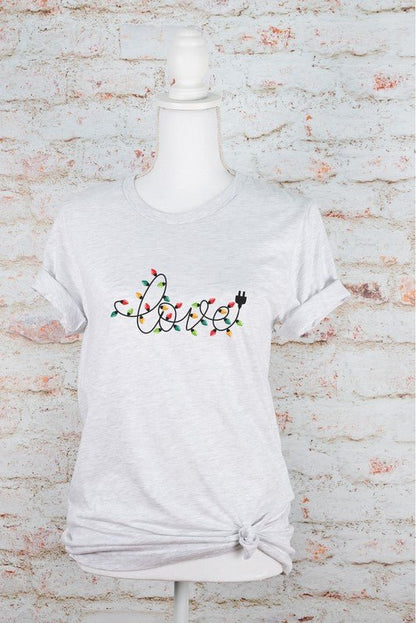 Love Christmas Lights Graphic Boutique Tee - Bitsy Gypsy Boutique
