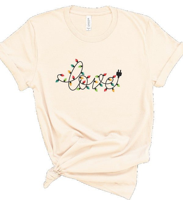 Love Christmas Lights Graphic Boutique Tee - Bitsy Gypsy Boutique