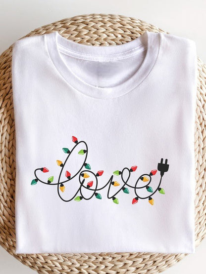 Love Christmas Lights Graphic Boutique Tee - Bitsy Gypsy Boutique