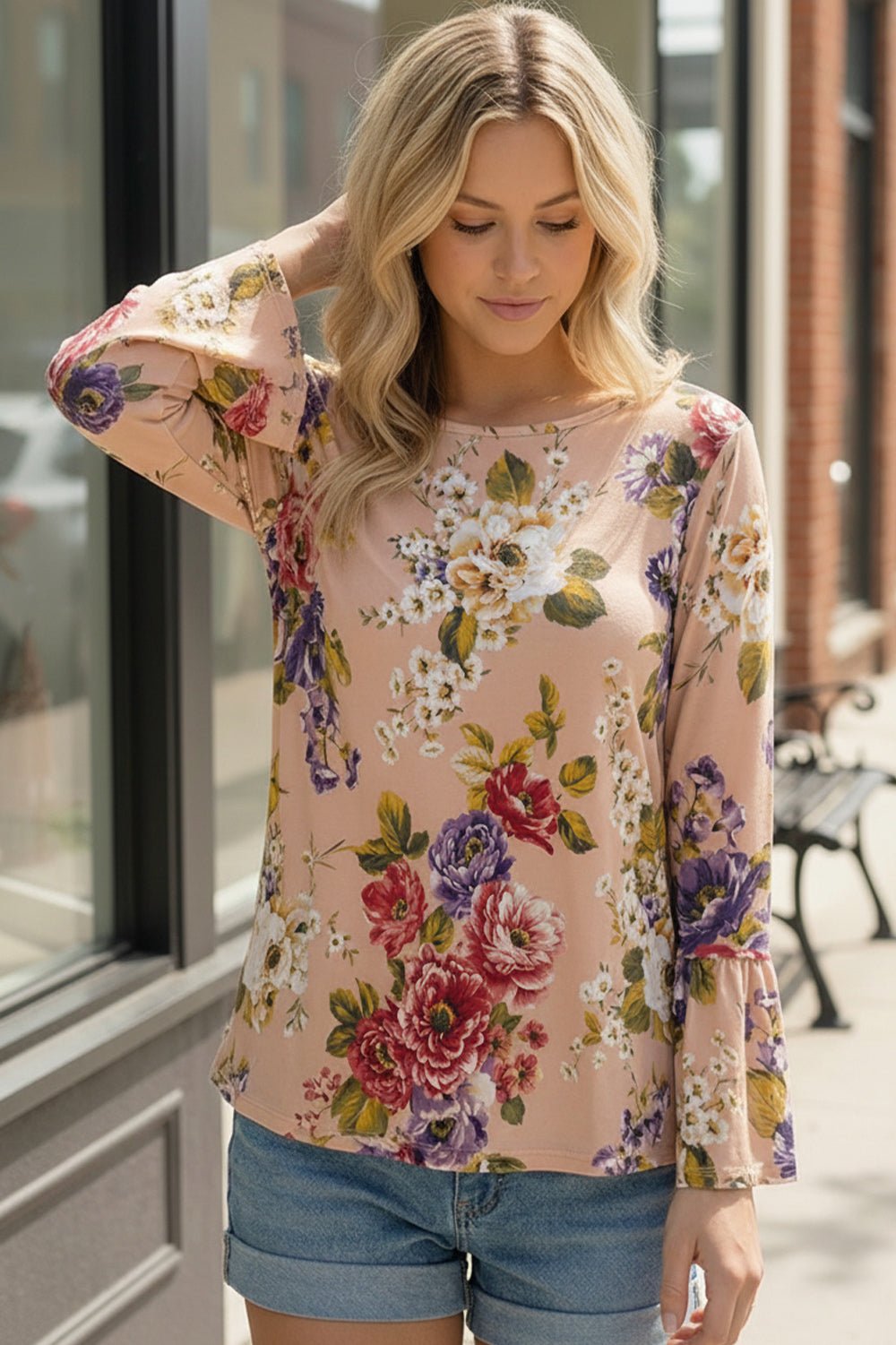 Love Grows Here Bell Sleeve Top - Bitsy Gypsy Boutique