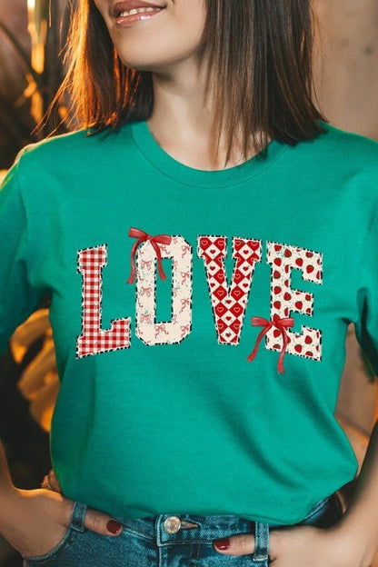 Love Pattern Valentine Graphic Tee - Bitsy Gypsy Boutique