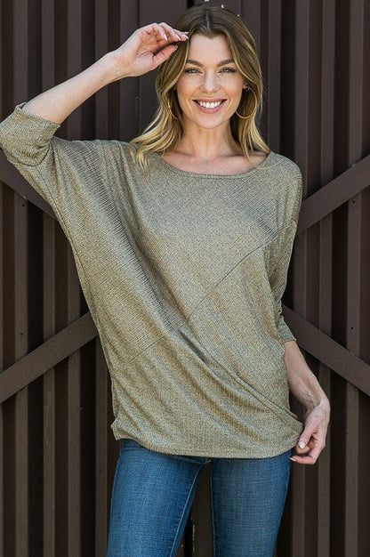 Lurex Dolman Knit Top - Bitsy Gypsy Boutique