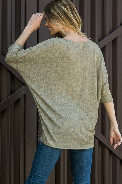 Lurex Dolman Knit Top - Bitsy Gypsy Boutique