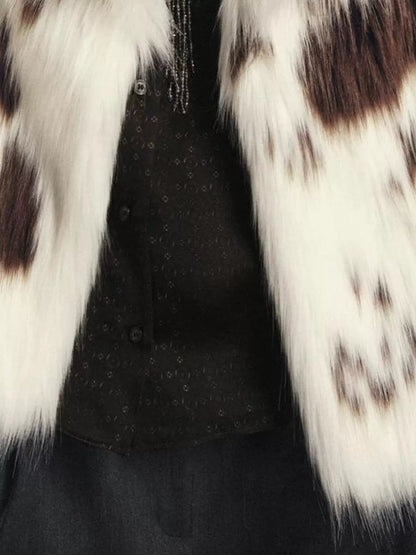 Luxurious Cow-Print Faux Fur Statement Coat - Bitsy Gypsy Boutique