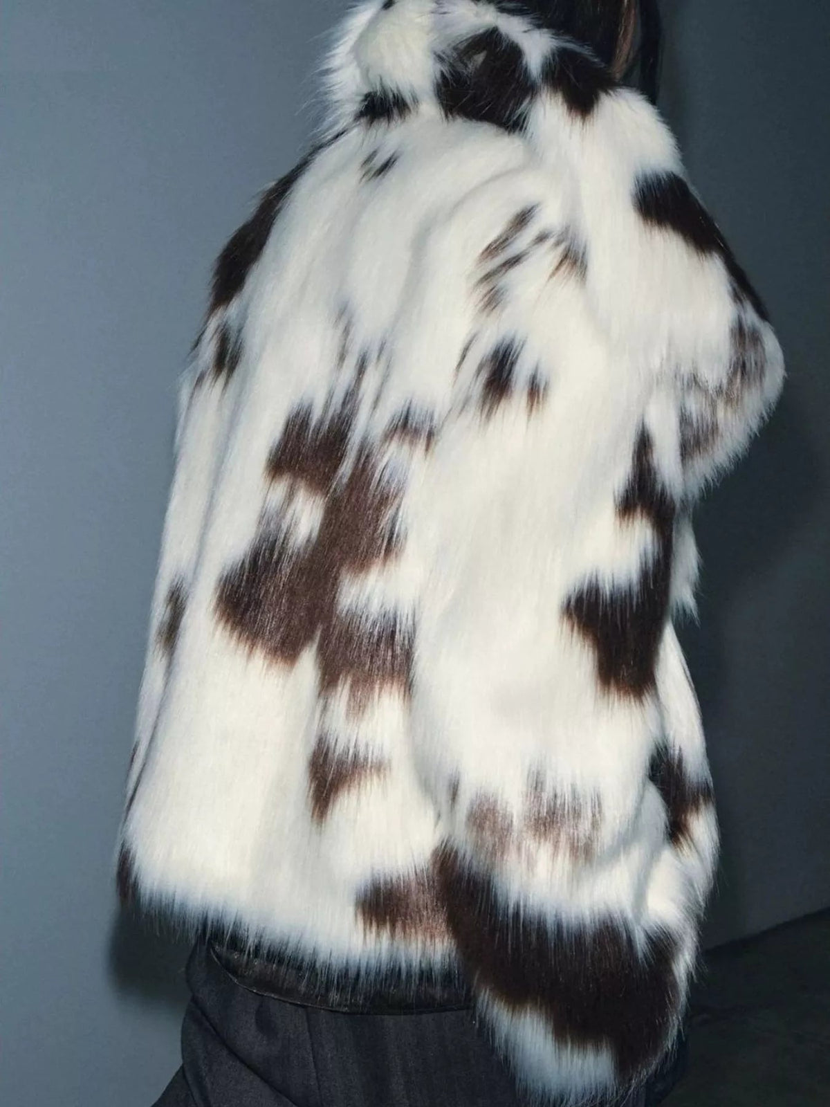 Luxurious Cow-Print Faux Fur Statement Coat - Bitsy Gypsy Boutique