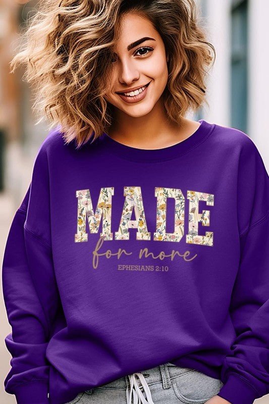 Made for More Faith Graphic Sweatshirt - Bitsy Gypsy Boutique
