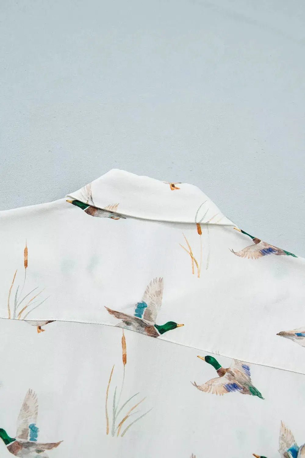 Mallard Print Button Flap Pocket Short Sleeve Shirt - Bitsy Gypsy Boutique
