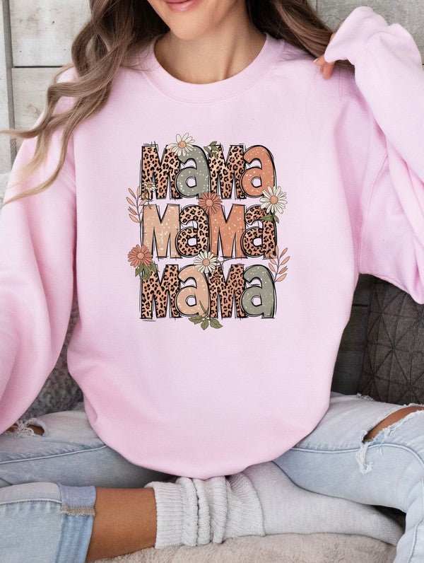 Mama Stacked Floral Graphic Sweatshirt - Bitsy Gypsy Boutique