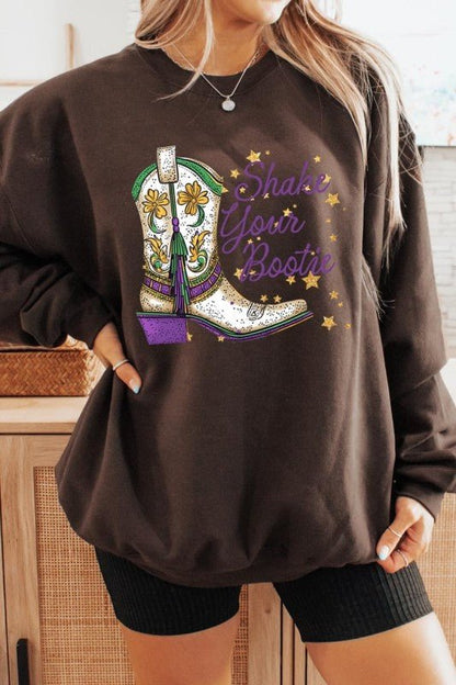 Mardi Gras Boots Graphic Sweatshirt - Bitsy Gypsy Boutique
