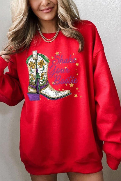 Mardi Gras Boots Graphic Sweatshirt - Bitsy Gypsy Boutique