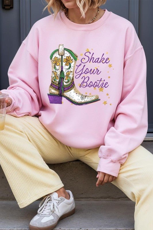 Mardi Gras Boots Graphic Sweatshirt - Bitsy Gypsy Boutique