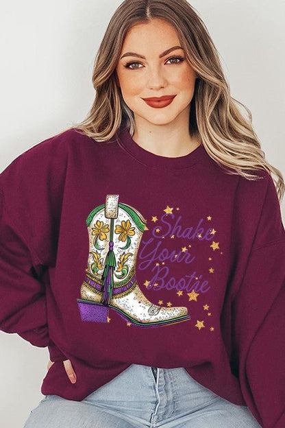 Mardi Gras Boots Graphic Sweatshirt - Bitsy Gypsy Boutique