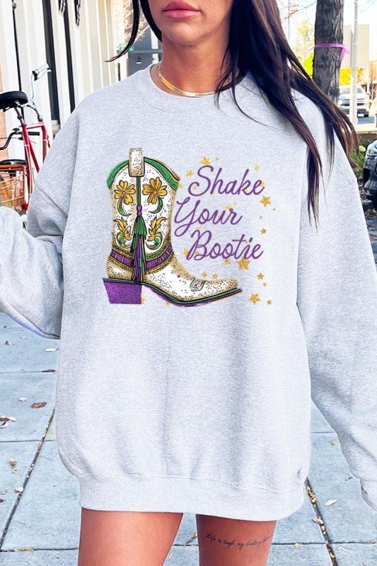 Mardi Gras Boots Graphic Sweatshirt - Bitsy Gypsy Boutique