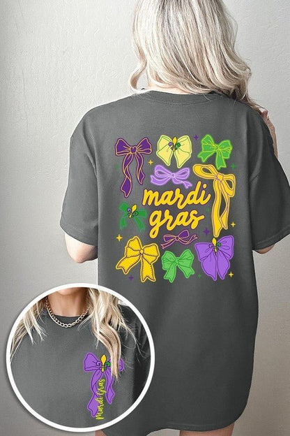 Mardi Gras Bows Graphic Plus Heavy Cotton Tee - Bitsy Gypsy Boutique