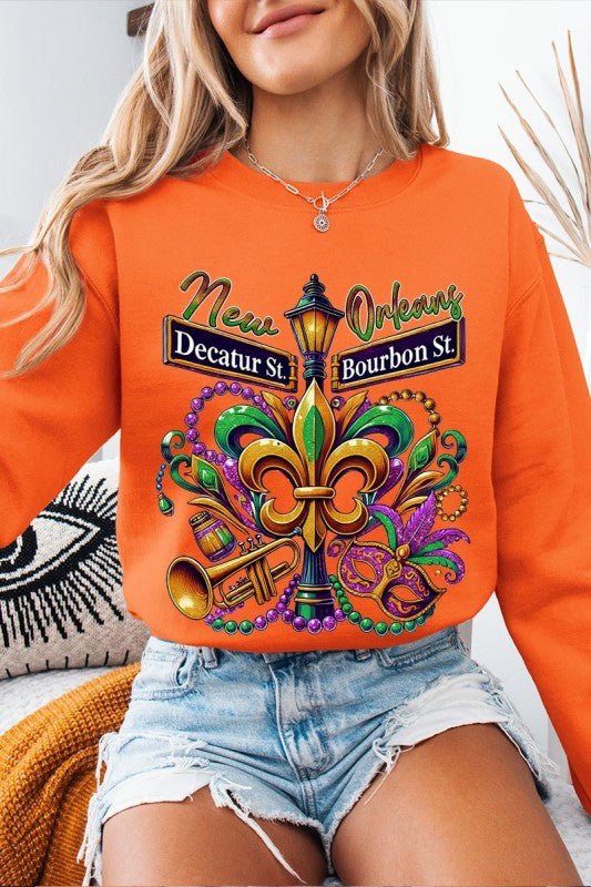 Mardi Gras Carnival Streets Graphic Sweatshirt - Bitsy Gypsy Boutique