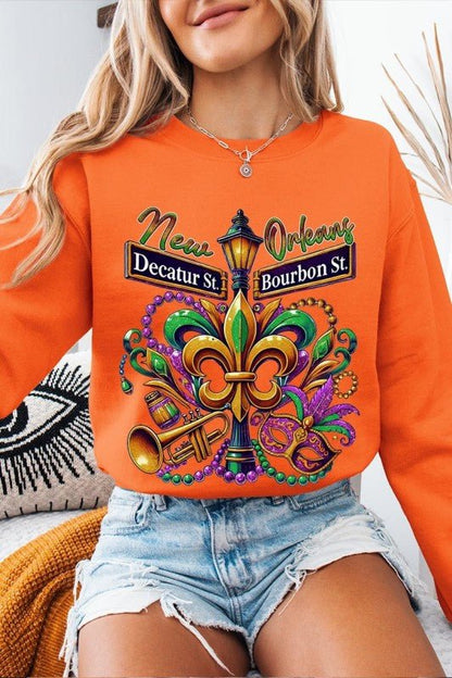 Mardi Gras Carnival Streets Graphic Sweatshirt - Bitsy Gypsy Boutique