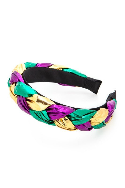 Mardi Gras Metallic Braided Headband - Bitsy Gypsy Boutique