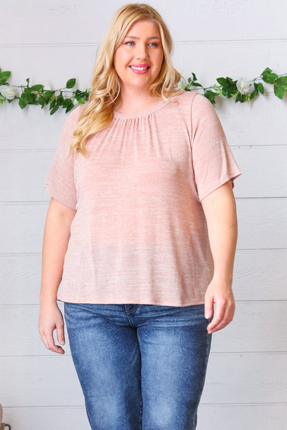 Mauve Tie Back Crinkle Floral Top - Bitsy Gypsy Boutique