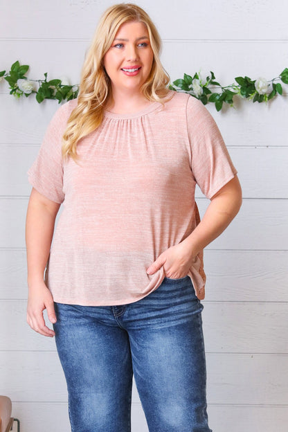 Mauve Tie Back Crinkle Floral Top - Bitsy Gypsy Boutique