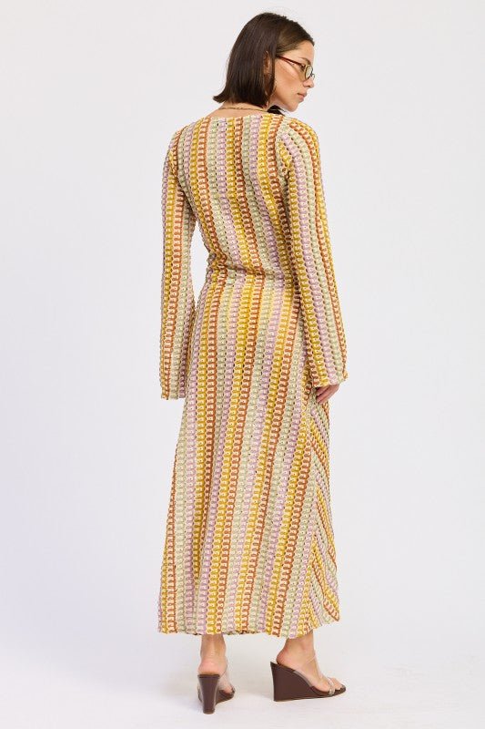 MAXI LONG SLEEVE CROCHET DRESS - Bitsy Gypsy Boutique