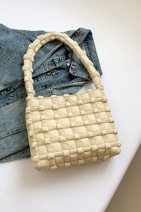 Maya Basket Weave Puffer Tote - Bitsy Gypsy Boutique