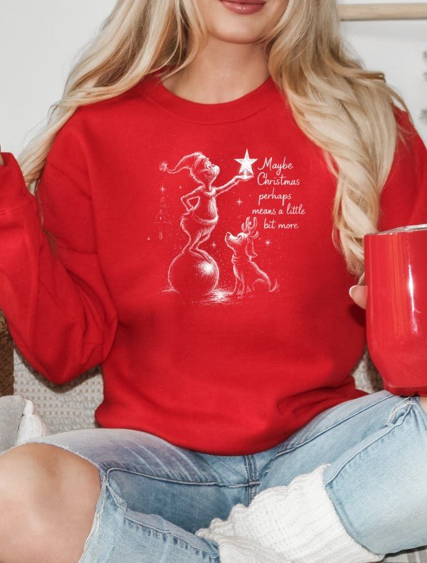 Maybe Christmas Premium Graphic Sweatshirt - Bitsy Gypsy Boutique