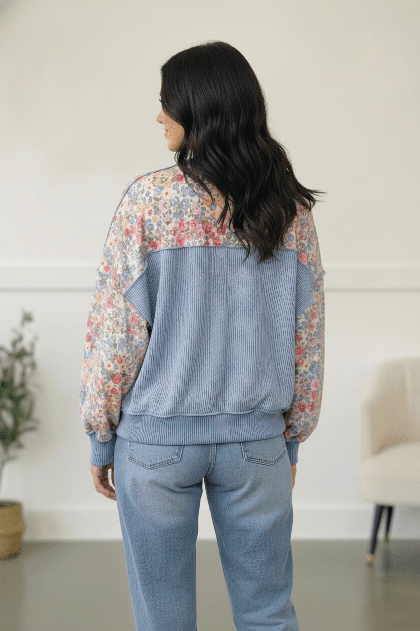 Meadow Breeze Floral Pullover - Bitsy Gypsy Boutique