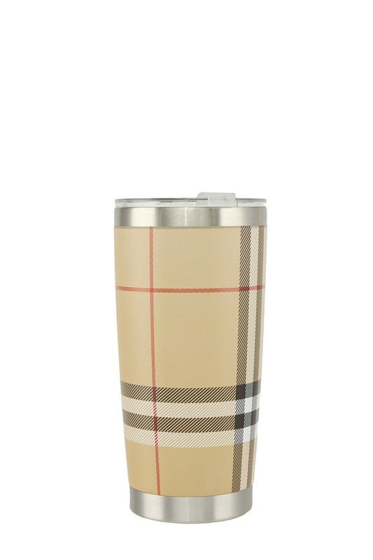 Medium Check Plaid Pattern Thermos Bottle - Bitsy Gypsy Boutique