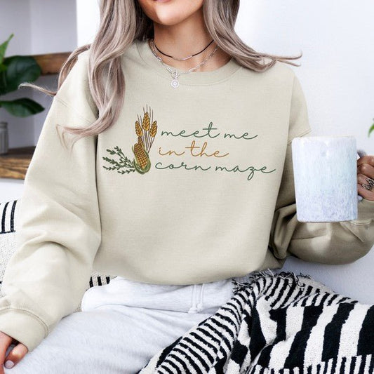 Meet me in the corn maze women's fall sweatshirt - Bitsy Gypsy Boutique