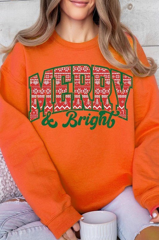 Merry & Bright Graphic Fleece Sweatshirts - Bitsy Gypsy Boutique