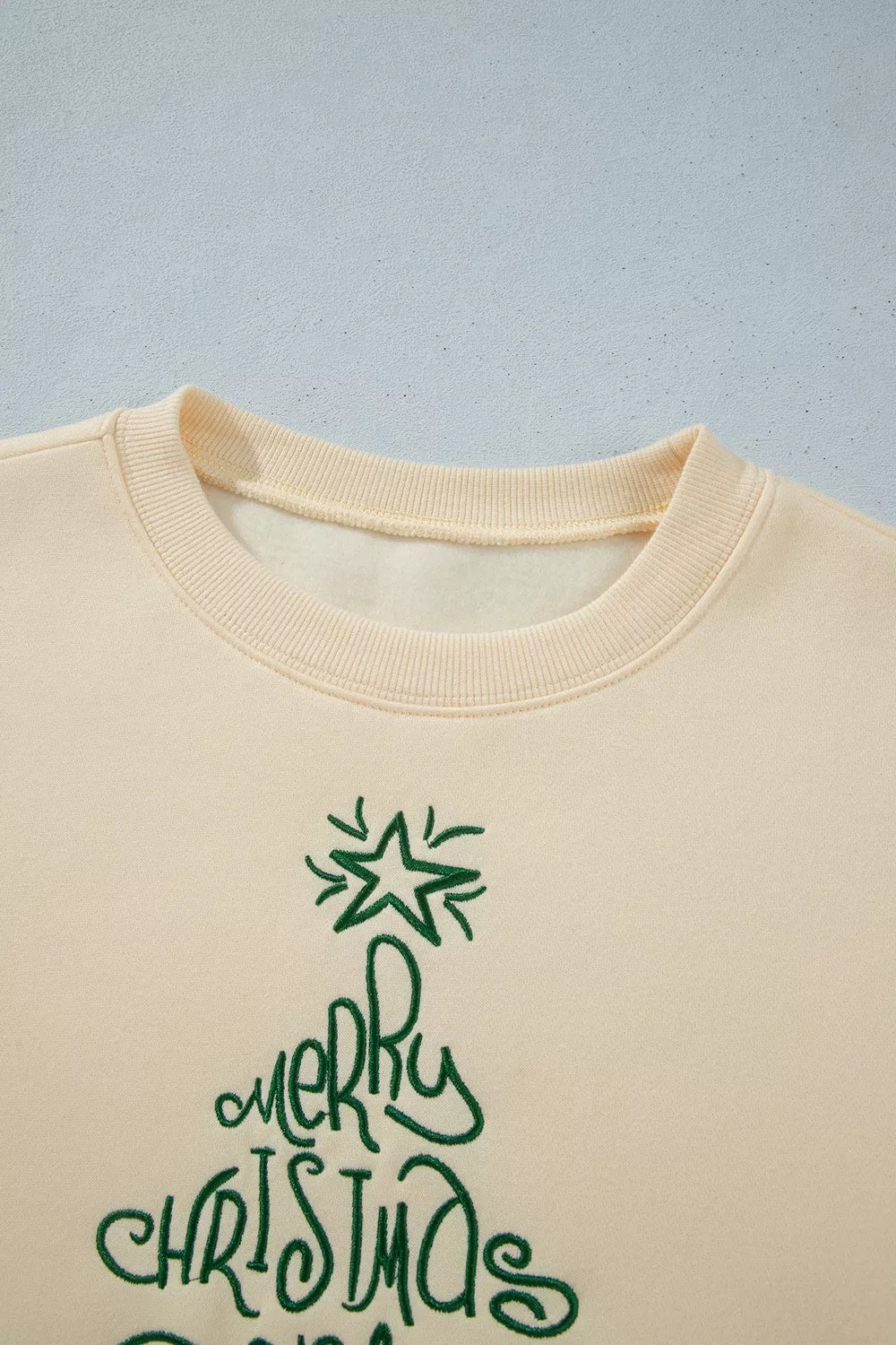 Merry Christmas and Happy New Year Embroidered Holiday Slogan Sweatshirt - Bitsy Gypsy Boutique
