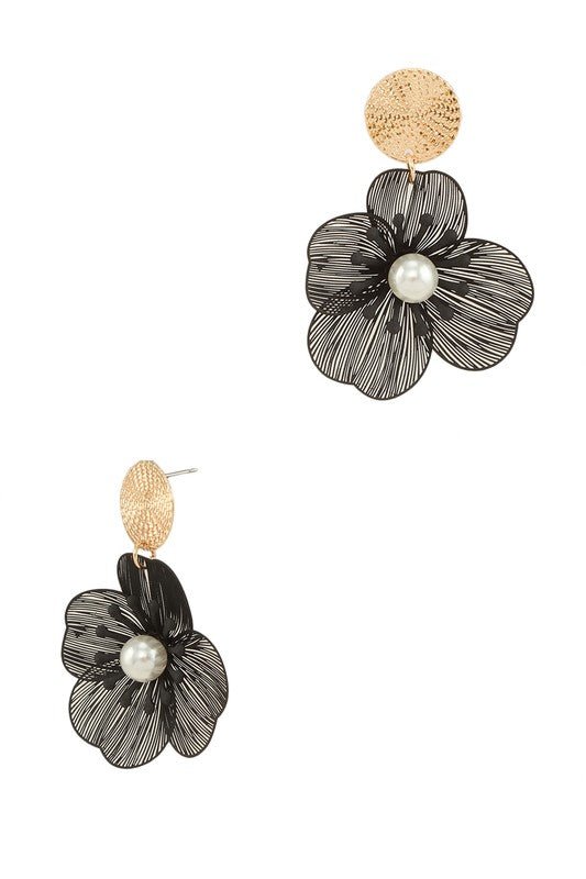 Metal Flower Shape Dangle Earring - Bitsy Gypsy Boutique