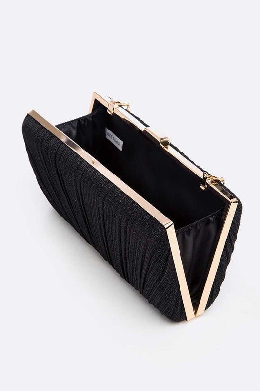 Metallic Pleated Bridal Party Box Clutch - Bitsy Gypsy Boutique