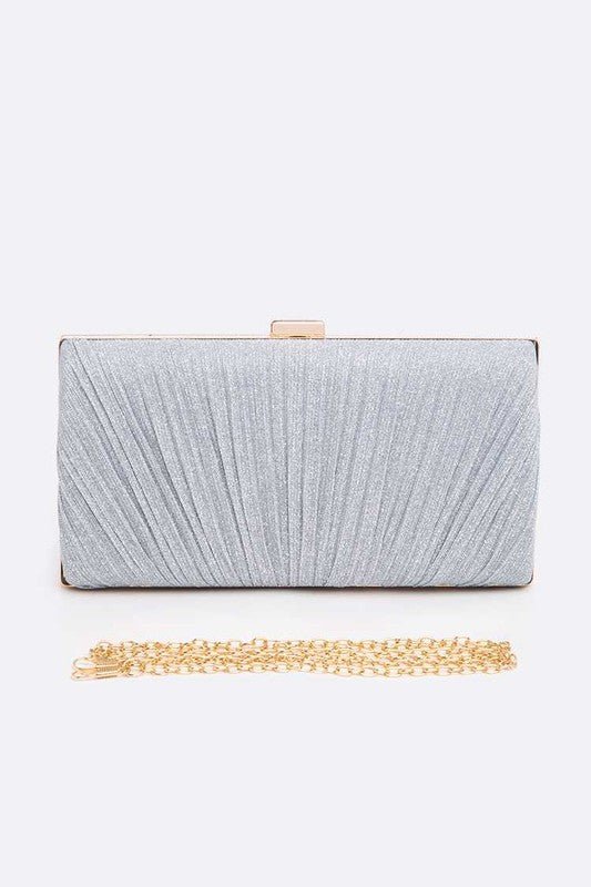 Metallic Pleated Bridal Party Box Clutch - Bitsy Gypsy Boutique