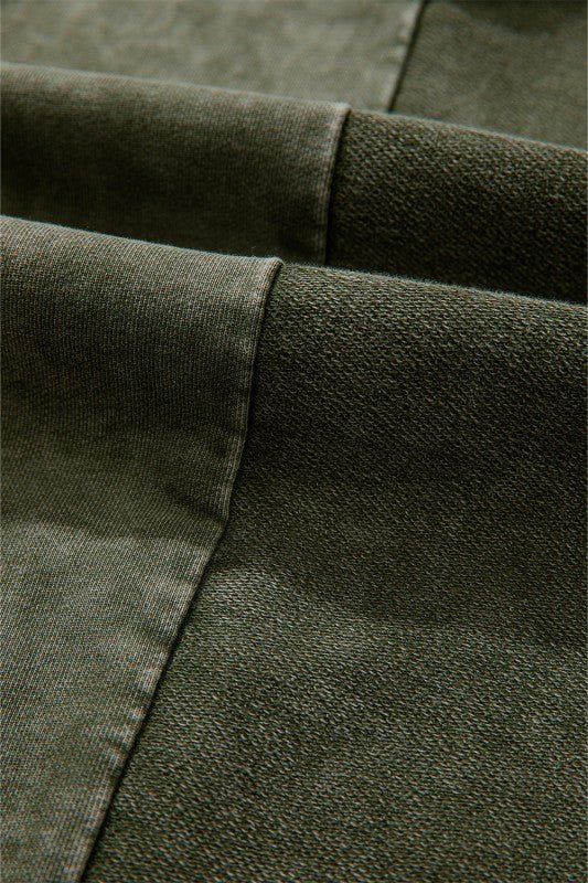 Mineral Wash Patchwork Tiered Wide Leg Pants - Bitsy Gypsy Boutique