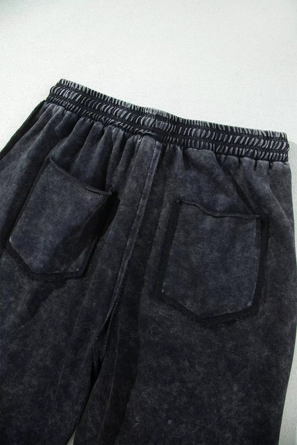 Mineral Wash Raw Seam Drawstring Elastic Waist Barrel Pants - Bitsy Gypsy Boutique
