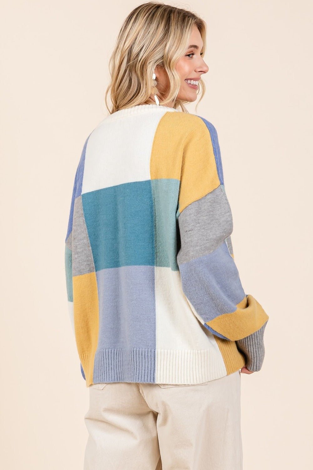 Mittoshop Color Block Round Neck Sweater - Bitsy Gypsy Boutique