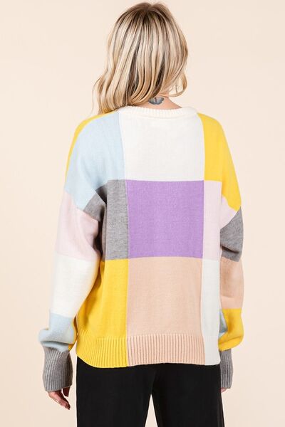 Mittoshop Color Block Round Neck Sweater - Bitsy Gypsy Boutique