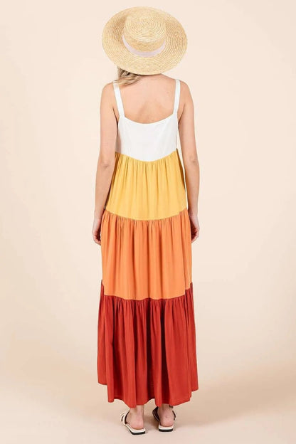 Mittoshop Color Block Tiered Pull - On Maxi Dress - Bitsy Gypsy Boutique