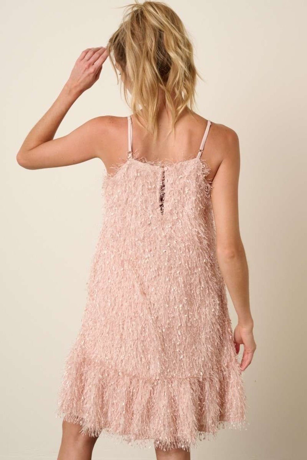 Mittoshop Feather Ruffle Hem Mini Cami Dress - Bitsy Gypsy Boutique