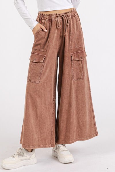 Mittoshop French Terry Cargo Wide Leg Pants - Bitsy Gypsy Boutique